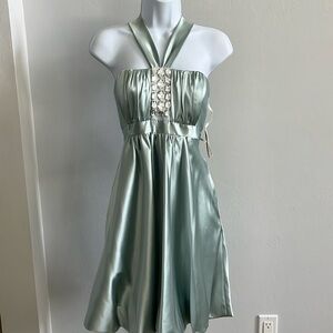 Jessica McClintock Bubble Hem Turquoise Party Dress- 10